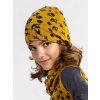 Dětská merino čepice Basic, Hořčicová, Lesní stopy