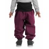 Batolecí softshellové kalhoty s beránkem Light, Vínová Žíhaná