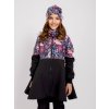 Dívčí softshellový kabát s fleecem Romantico, Černá, Kouzelné květiny