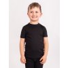 Dětské merino triko s krátkým rukávem Nature, Černá
