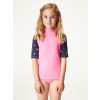 Dívčí plavky s UV ochranou 50+, Růžová, Květiny