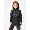 Dívčí softshellový kabát s fleecem Street, Černá, Květiny