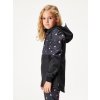 Dívčí softshellový kabát s fleecem Street, Černá, Květiny