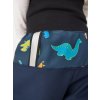 Batolecí softshellové kalhoty s fleecem Basic, Tm. Modročerná, Dinosauři