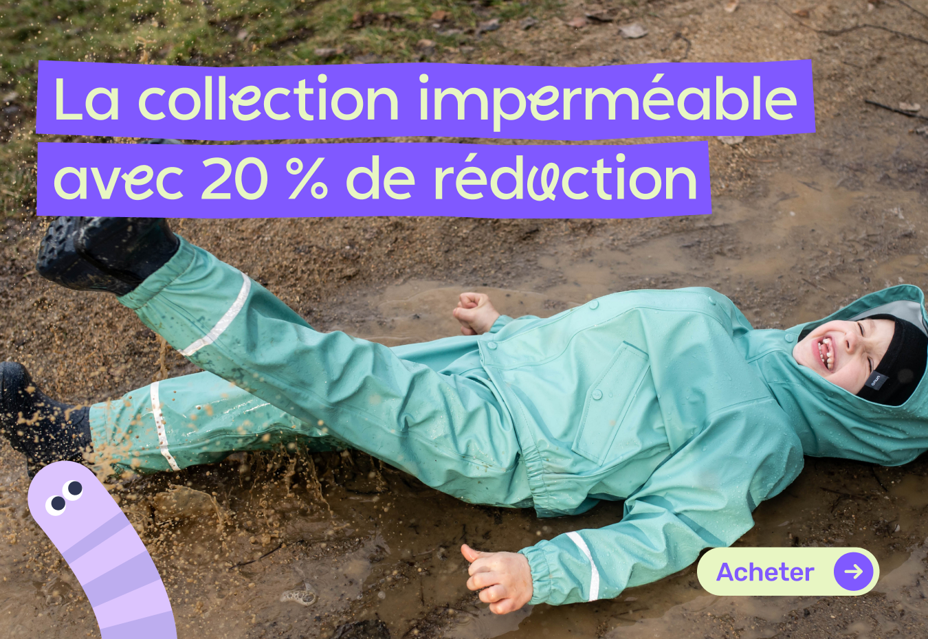 20 % de réduction sur les vêtements de pluie Unuo avec le code DEST20. Valable du 24 au 30 septembre