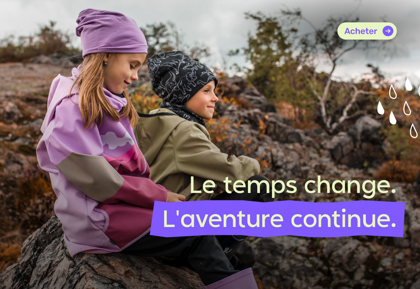 Vêtements enfants en softshell d'automne Unuo pour les journées froides et pluvieuses. Choisissez des vestes et pantalons en softshell doublés en polaire, des meillons chauds, des bonnets et des tours de cou. Garde les enfants au sec et au chaud lors de c