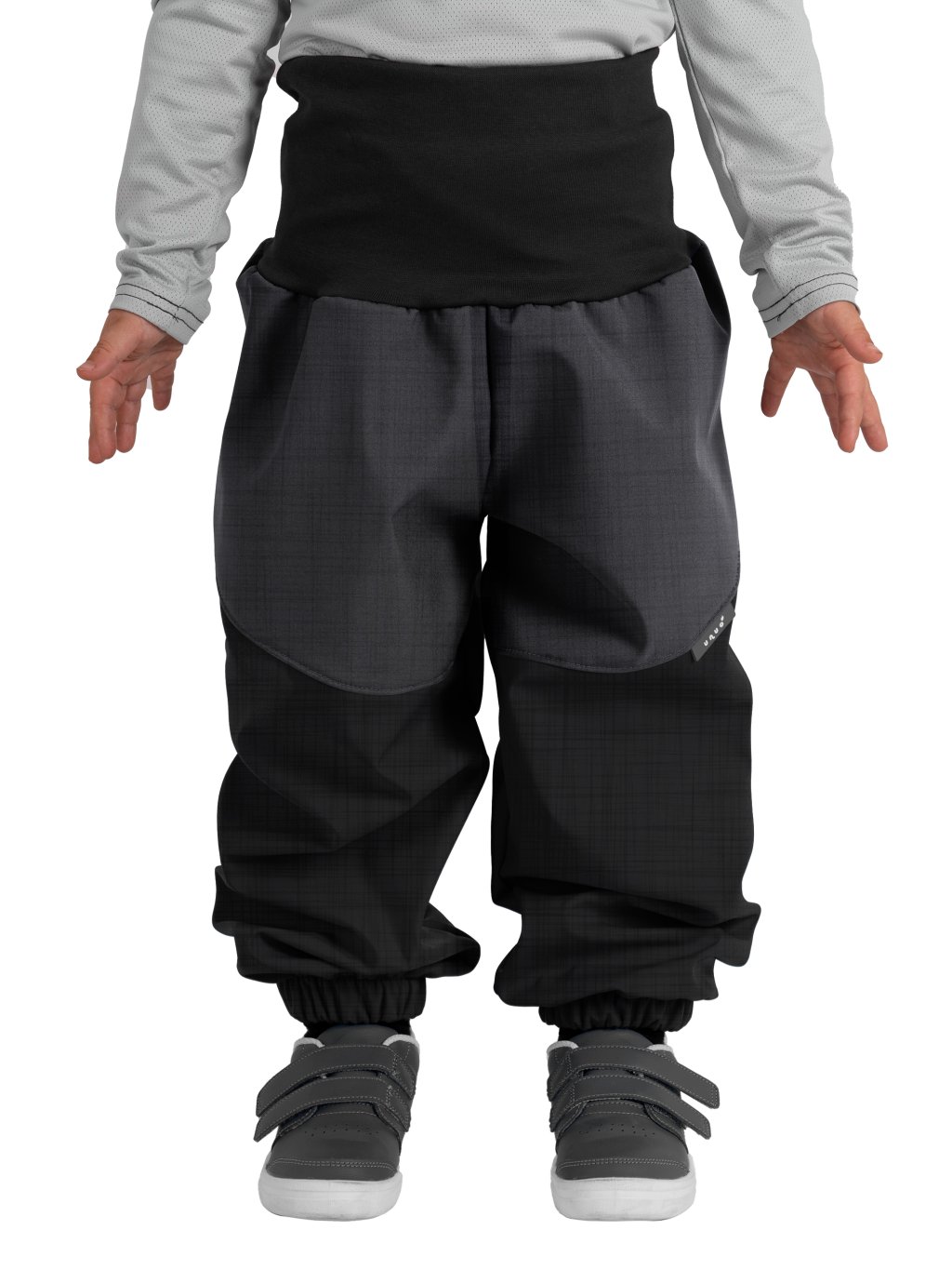 Batolecí softshellové kalhoty s beránkem Light, Černá Žíhaná, Šedá Žíhaná