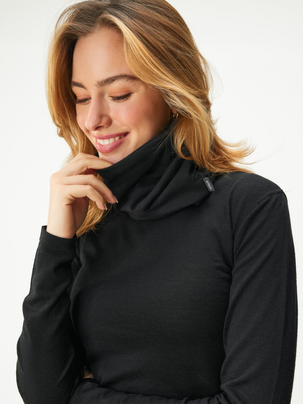 Dámský nákrčník z teplákoviny Basic, Černá