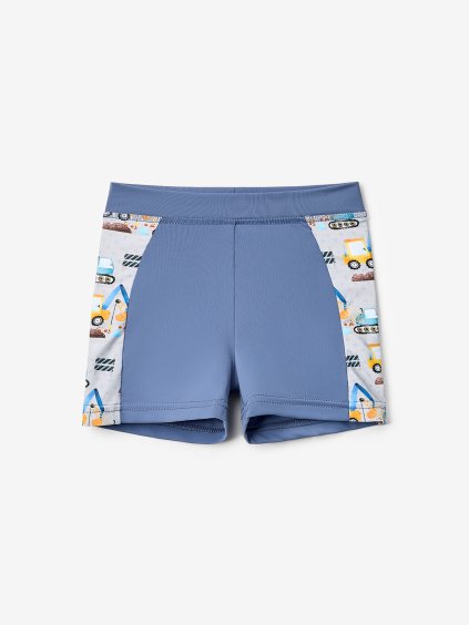 Dětské plavky s UV ochranou 50+, Modrá, Bagry