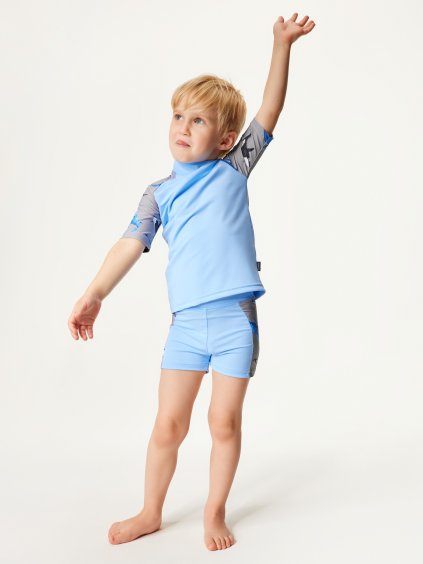 Dětské plavky s UV ochranou 50+, Sv. Modrá, Velryby