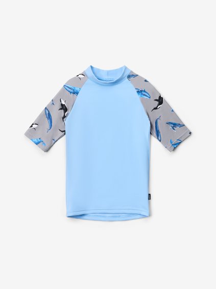 Dětské triko s UV ochranou 50+, Sv. Modrá, Velryby
