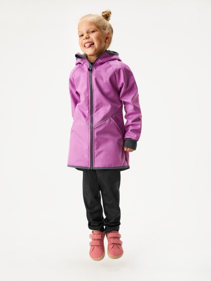 Dětská softshellová bunda s beránkem, Fialová