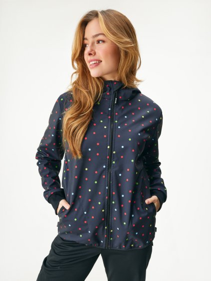 Dámská softshellová bunda s fleecem Basic, Puntík