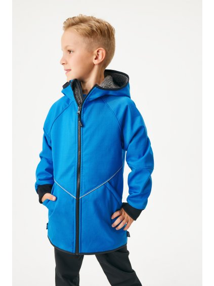 Dětská softshellová bunda s beránkem, Modrá