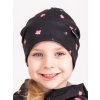 Dětská čepice fleecová Sport, Černá, Květiny