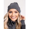 Dámská čepice z teplákoviny Basic, Grafitová Šedá