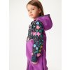 Batolecí softshellová kombinéza s fleecem Mini, Ostružinová, Kytičky