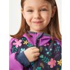 Dětská softshellová bunda bez zateplení Basic, Ostružinová, Kytičky