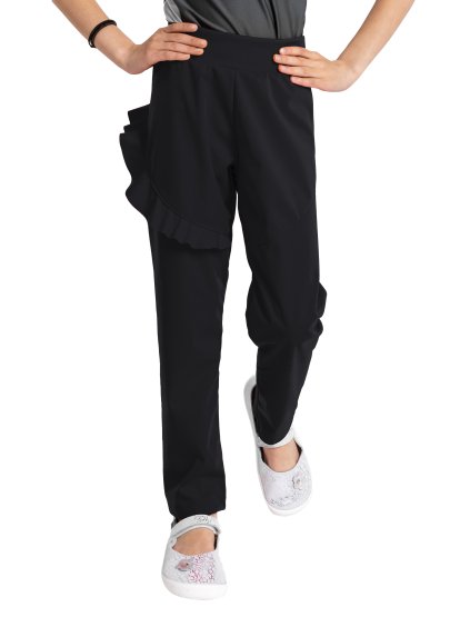 Dětské softshellové kalhoty bez zateplení pružné Fantasy, Černá