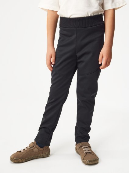 Dětské softshellové kalhoty s fleecem pružné Sporty, Černá