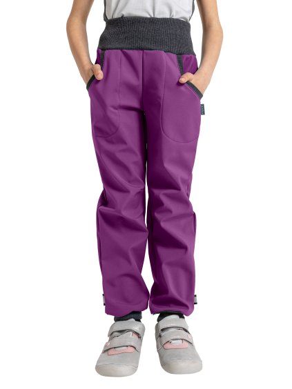 Dětské softshellové kalhoty s fleecem Street, Ostružinová