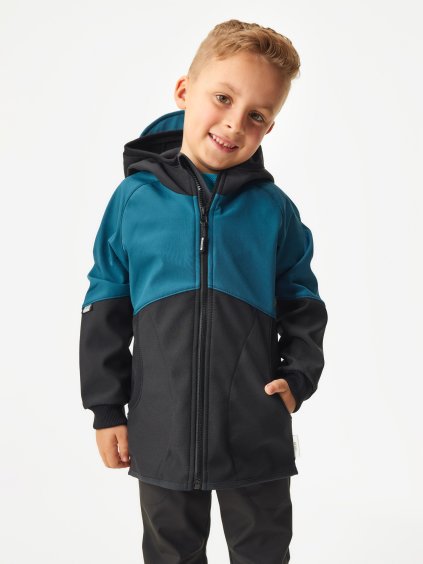 Dětská softshellová bunda s fleecem Street, Černá, Kobaltová