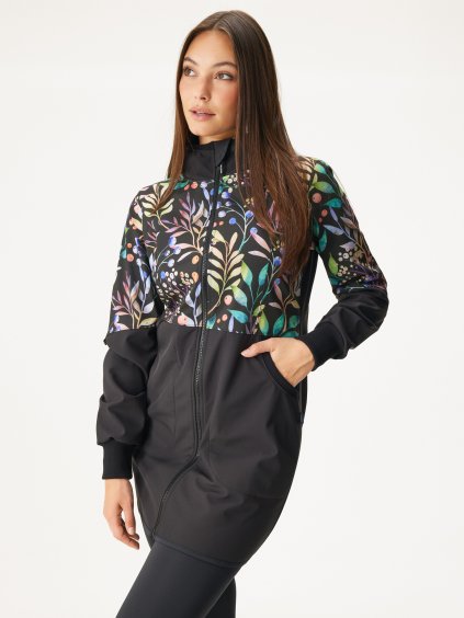 Dámský softshellový kabát s fleecem Street, Černá, Podzimní bobule