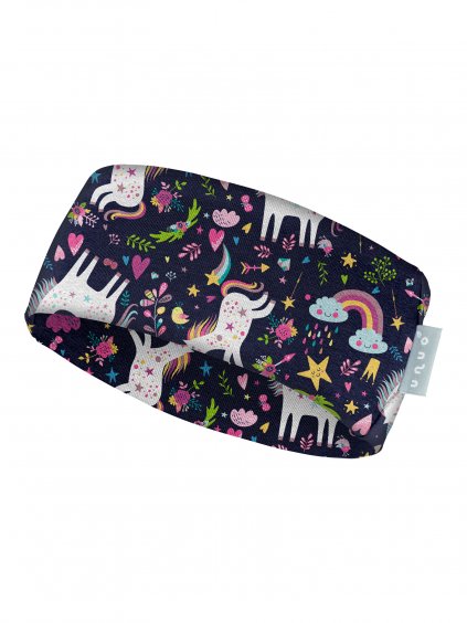 Dětská čelenka fleecová Elise, Jednorožci