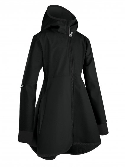 Dívčí softshellový kabát s fleecem Romantico, Černá