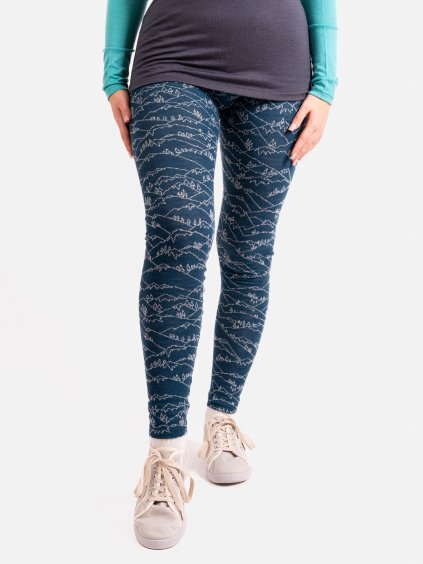 Dámské merino legíny Nature, Kobaltová, Hory kluk