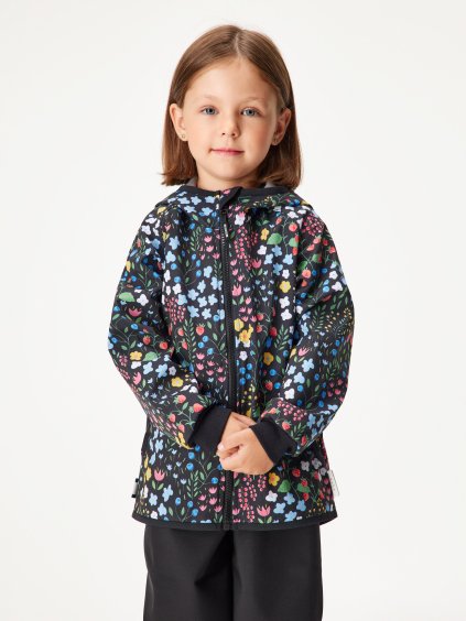 Dětská softshellová bunda s fleecem Basic, Černá, Zahrada