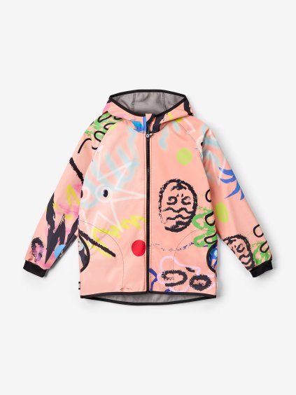 Dětská softshellová bunda s fleecem Basic, Meruňková, Fantazie
