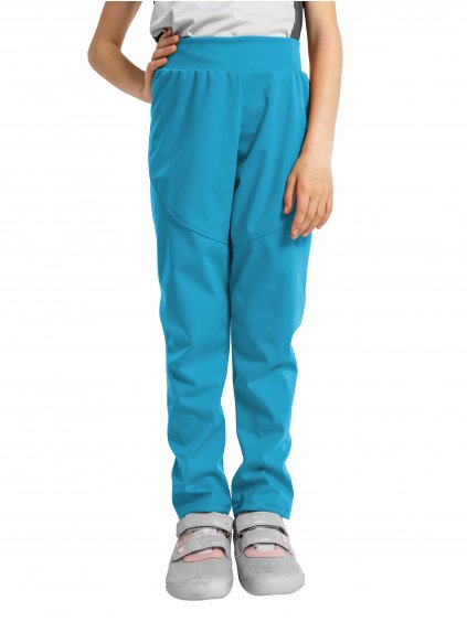 Dětské softshellové kalhoty bez zateplení pružné Sporty, Smaragdová