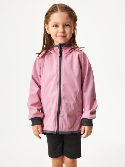 Dětská softshellová bunda bez zateplení pružná Basic, Starorůžová
