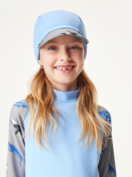 Dětská kšiltovka s UV ochranou 50+, Sv. Modrá, Velryby