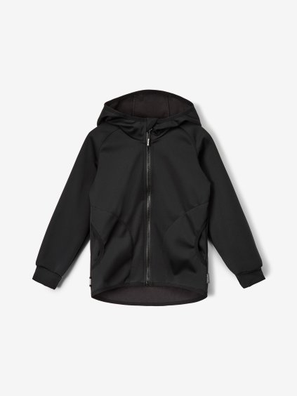 Dětská softshellová bunda s fleecem pružná Basic, Černá