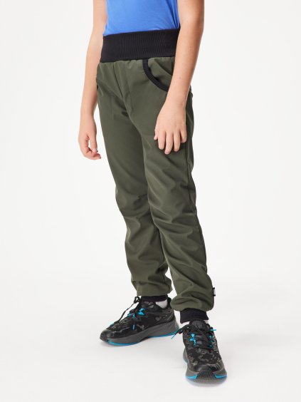 Dětské softshellové kalhoty s fleecem Street, Khaki