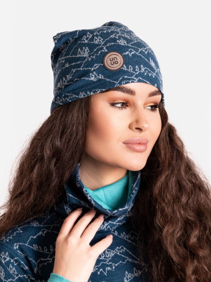 Dámský / Pánský merino nákrčník Basic, Kobaltová, Hory kluk