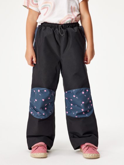 Dětské zimní rostoucí oteplovačky Polar, Černá, Květiny