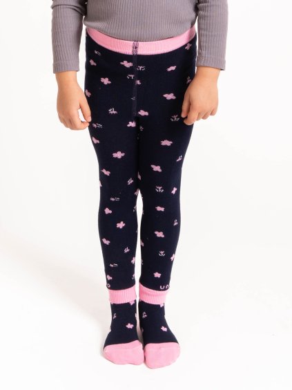 Dětské bambusové legíny Jump, Růžová, Květiny