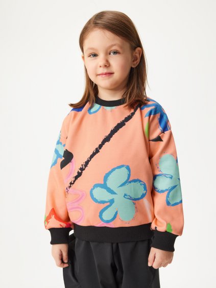 Dětská bavlněná mikina, Meruňková, Fantazie