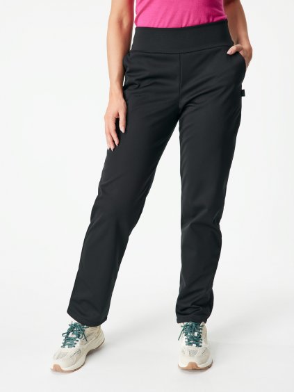 Dámské softshellové kalhoty s fleecem pružné, Černá