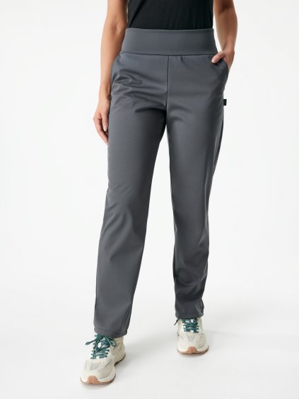 Dámské softshellové kalhoty s fleecem pružné, Tm. Šedá