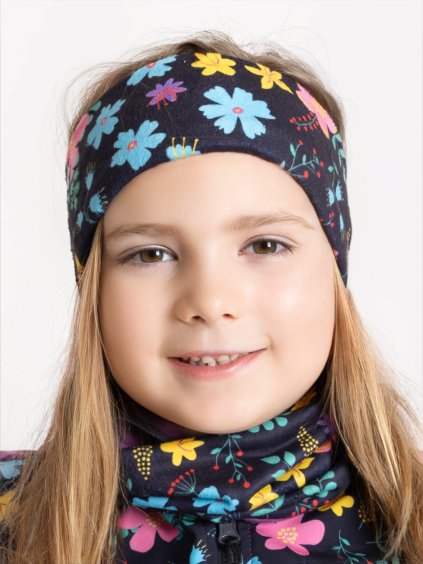 Dětská čelenka fleecová Elise, Kytičky