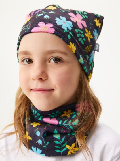 Dětský nákrčník z fleecu Basic, Kytičky