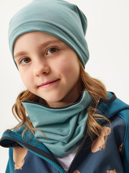 Dětský nákrčník z teplákoviny Basic, Sv. Modrá