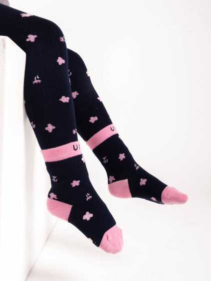 Dětské bambusové ponožky Classic, 2 páry, Růžová, Květiny