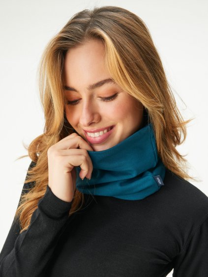 Dámský nákrčník z teplákoviny Basic, Tm. Petrolejová