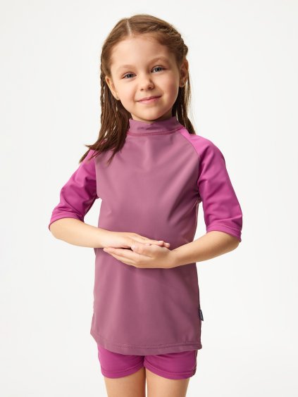 Dětské triko s UV ochranou 50+, Tm. Starorůžová