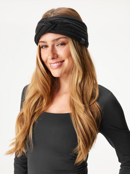 Čelenka pletená Twist, Černá